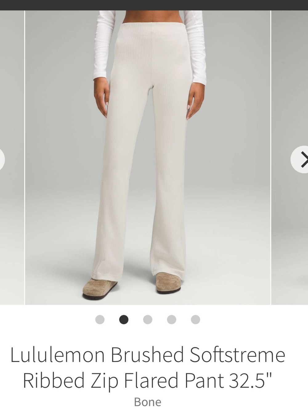 Lululemon Brushed Softstream Ribbed Zip Flared Pant